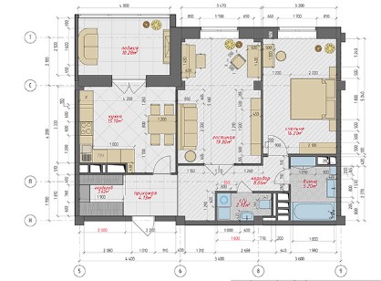 Чертеж шкафа в архикаде