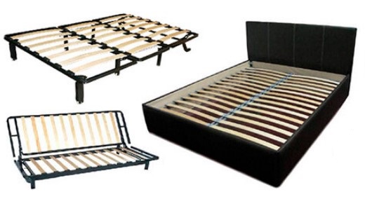 Устройство кровати с ламелями